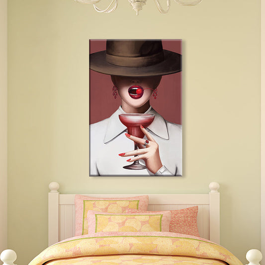 Vivolux | Victorian Fashion Lady Kunstdruck Dunkle Farbe Dekorative Wanddekoration für das Schlafzimmer