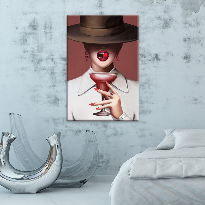 Vivolux | Victorian Fashion Lady Kunstdruck Dunkle Farbe Dekorative Wanddekoration für das Schlafzimmer