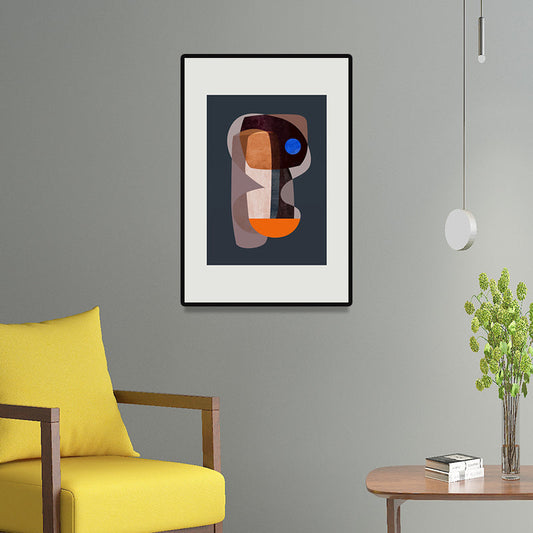 Vivolux | Braunes abstraktes Zeichnungsdruck Nordic dekorative umschlossene Leinwand für das Wohnzimmer