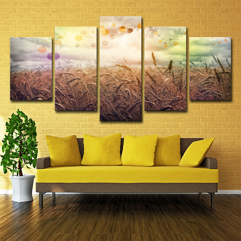 Vivolux | Poëtisch Tarweveld Canvas Muurkunst Woonkamer Natuurscène Muurdecor in Geel