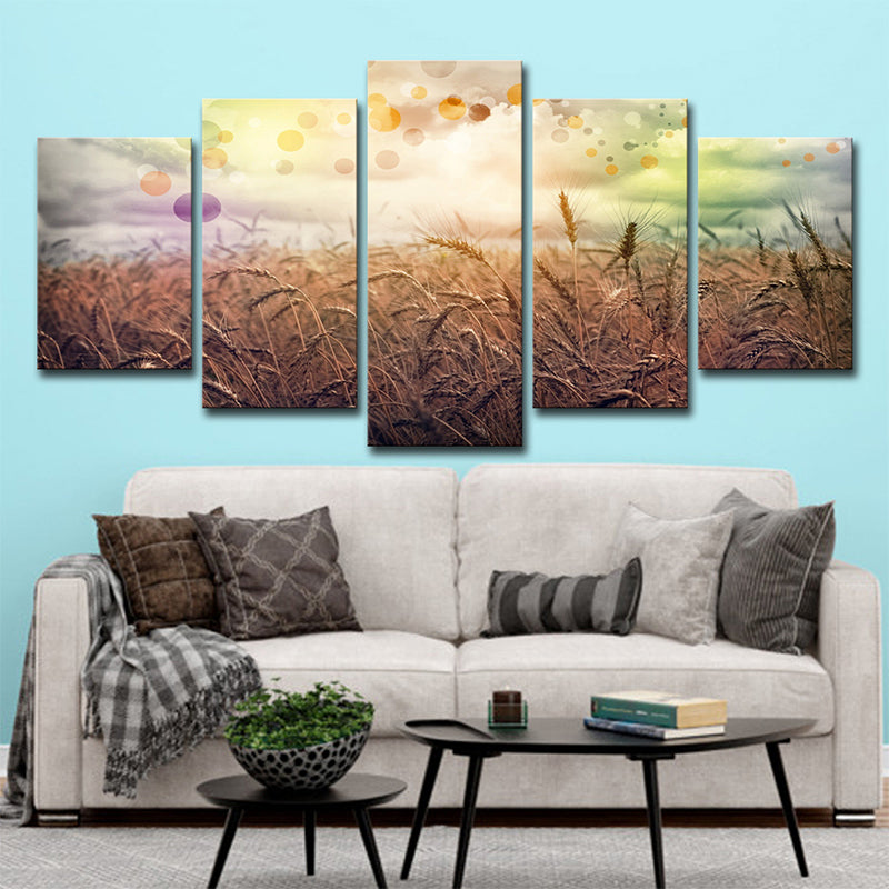 Vivolux | Poëtisch Tarweveld Canvas Muurkunst Woonkamer Natuurscène Muurdecor in Geel
