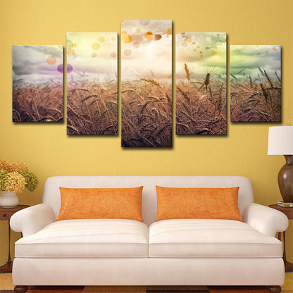 Vivolux | Poëtisch Tarweveld Canvas Muurkunst Woonkamer Natuurscène Muurdecor in Geel