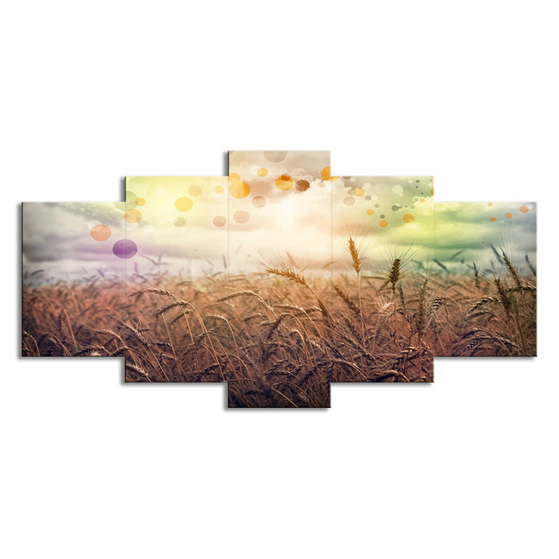 Vivolux | Poëtisch Tarweveld Canvas Muurkunst Woonkamer Natuurscène Muurdecor in Geel