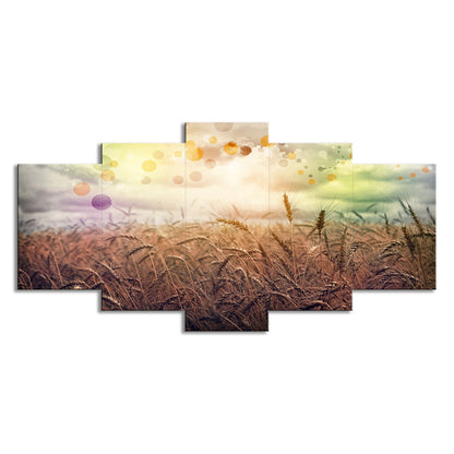Vivolux | Poëtisch Tarweveld Canvas Muurkunst Woonkamer Natuurscène Muurdecor in Geel