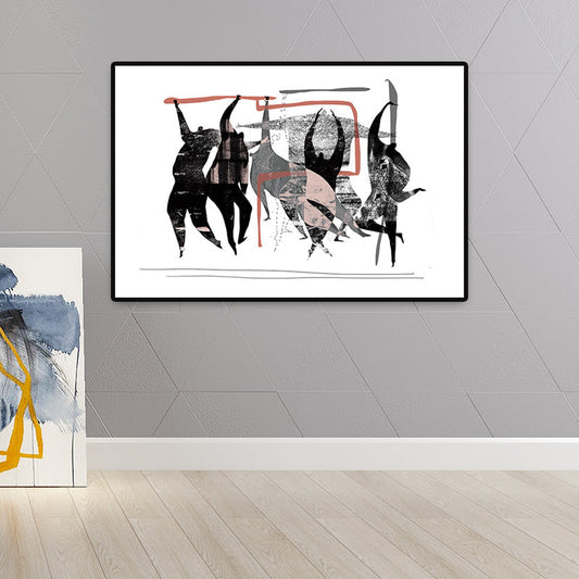 Vivolux | Weiche Farbige Abstrakte Muster Leinwand Dekorative Nordische Wandkunst Druck für großes Zimmer