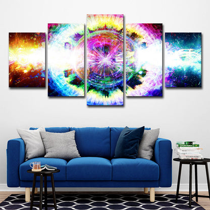 Vivolux | Fictional Gear Canvas Print Geel Mehrteilige Wanddekoration für Kinderzimmer