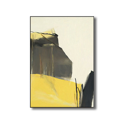 Vivolux | Moderner Stil Abstraktes Muster Kunst Gelb Texturiert Wanddekor für Esszimmer