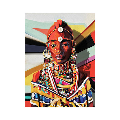 Vivolux | Frauen Wandkunst Dekorative von Asien inspirierte Zeichnung Raum Eingewickelte Leinwand in Orange