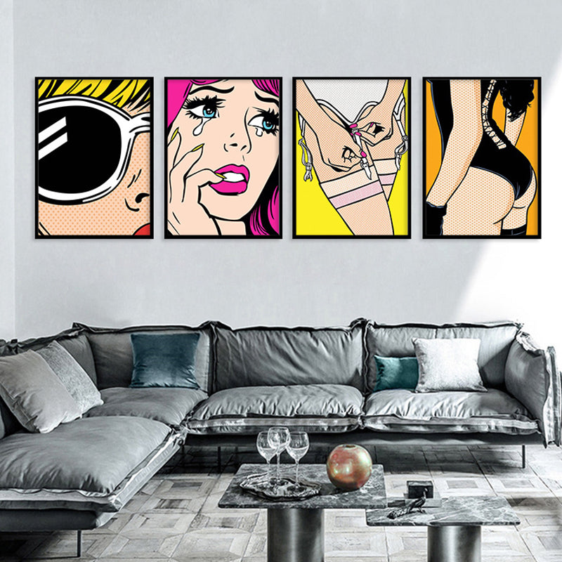 Vivolux | Zeitgenössische Damen Wandkunst für das Wohnzimmer auf Leinwand in hellen Farben, mehrere Größen verfügbar