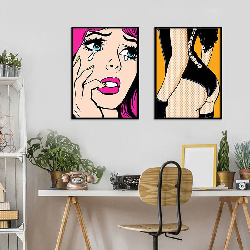 Vivolux | Zeitgenössische Damen Wandkunst für das Wohnzimmer auf Leinwand in hellen Farben, mehrere Größen verfügbar
