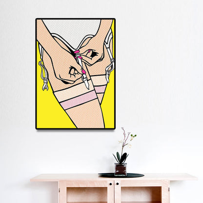 Vivolux | Zeitgenössische Damen Wandkunst für das Wohnzimmer auf Leinwand in hellen Farben, mehrere Größen verfügbar