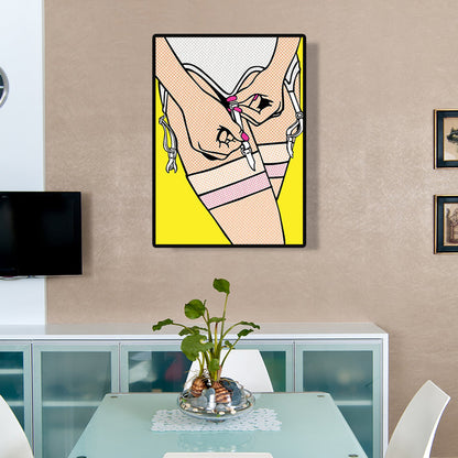 Vivolux | Zeitgenössische Damen Wandkunst für das Wohnzimmer auf Leinwand in hellen Farben, mehrere Größen verfügbar