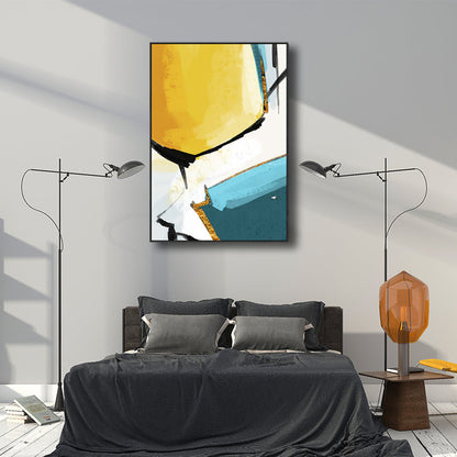 Vivolux | Abstractes Muster Gemälde Gelb Leinwand Wandkunst Texturiert, Mehrere Größen Verfügbar