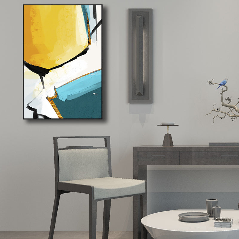 Vivolux | Abstractes Muster Gemälde Gelb Leinwand Wandkunst Texturiert, Mehrere Größen Verfügbar