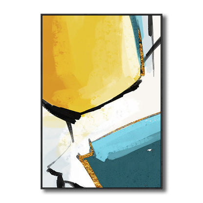 Vivolux | Abstractes Muster Gemälde Gelb Leinwand Wandkunst Texturiert, Mehrere Größen Verfügbar