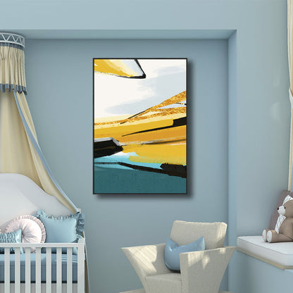 Vivolux | Abstractes Muster Gemälde Gelb Leinwand Wandkunst Texturiert, Mehrere Größen Verfügbar