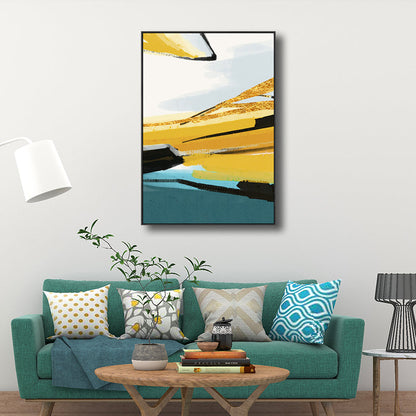 Vivolux | Abstractes Muster Gemälde Gelb Leinwand Wandkunst Texturiert, Mehrere Größen Verfügbar