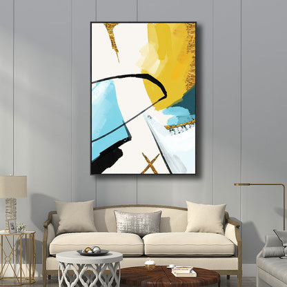 Vivolux | Abstractes Muster Gemälde Gelb Leinwand Wandkunst Texturiert, Mehrere Größen Verfügbar