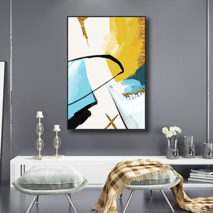 Vivolux | Abstractes Muster Gemälde Gelb Leinwand Wandkunst Texturiert, Mehrere Größen Verfügbar