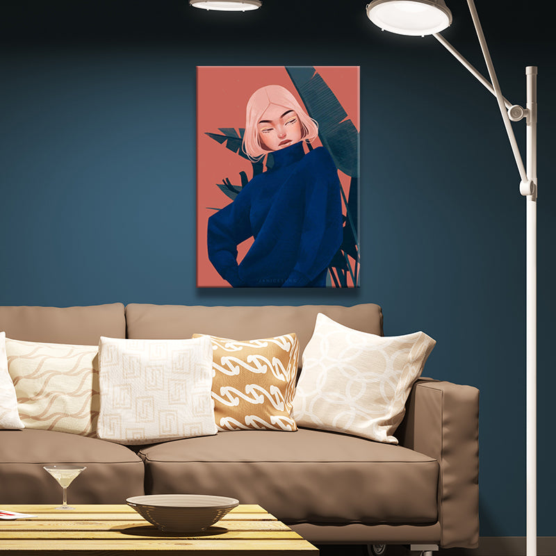 Vivolux | Leinwand Dekorativer Wanddekoration Viktorianisches Mädchen Kunstdruck in heller Farbe für das Schlafzimmer