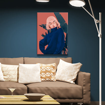 Vivolux | Leinwand Dekorativer Wanddekoration Viktorianisches Mädchen Kunstdruck in heller Farbe für das Schlafzimmer