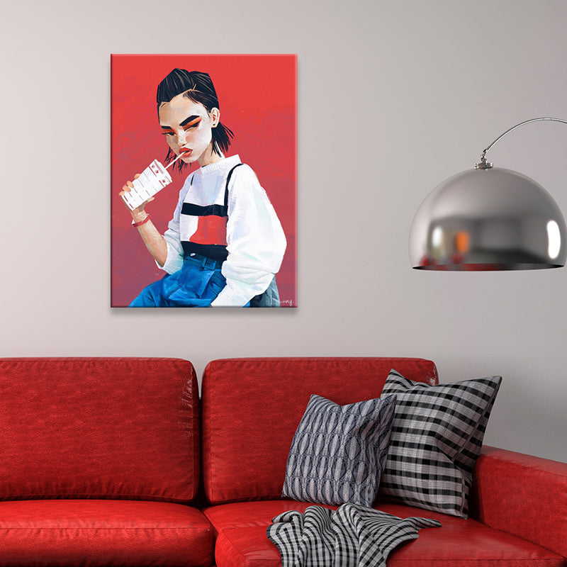 Vivolux | Leinwand Dekorativer Wanddekoration Viktorianisches Mädchen Kunstdruck in heller Farbe für das Schlafzimmer