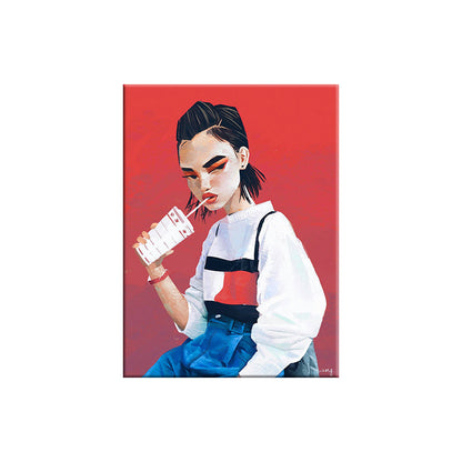 Vivolux | Leinwand Dekorativer Wanddekoration Viktorianisches Mädchen Kunstdruck in heller Farbe für das Schlafzimmer