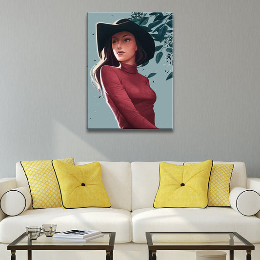 Vivolux | Leinwand Dekorativer Wanddekoration Viktorianisches Mädchen Kunstdruck in heller Farbe für das Schlafzimmer