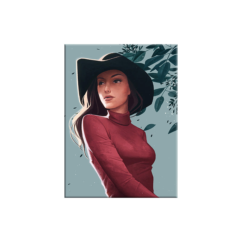 Vivolux | Leinwand Dekorativer Wanddekoration Viktorianisches Mädchen Kunstdruck in heller Farbe für das Schlafzimmer