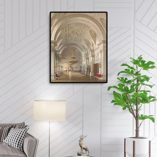 Vivolux | Winter Palace Innenwandkunst Global Inspiriert Prächtiger Bogen Flur Leinwand in Gelb
