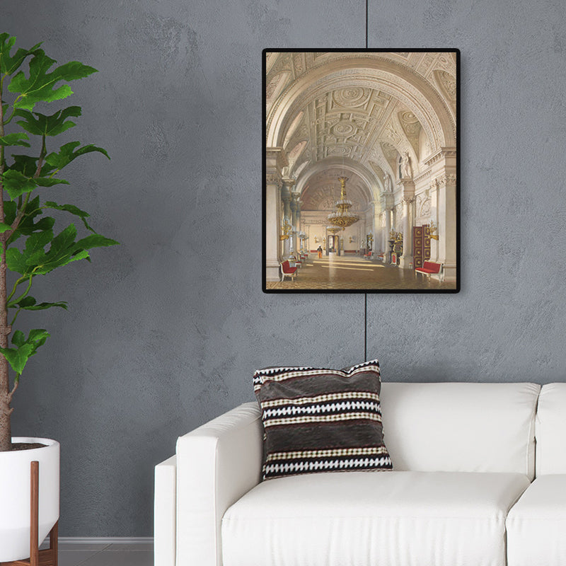 Vivolux | Winter Palace Innenwandkunst Global Inspiriert Prächtiger Bogen Flur Leinwand in Gelb