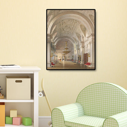 Vivolux | Winter Palace Innenwandkunst Global Inspiriert Prächtiger Bogen Flur Leinwand in Gelb
