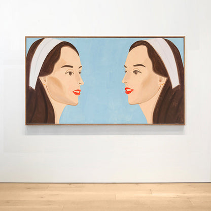 Vivolux | Pop Art Leinwanddruck in Blau Alex Katz Doppelte Weiße Band Malerei Wanddekoration für Zuhause