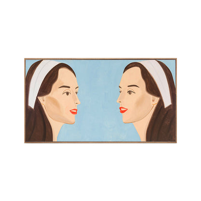Vivolux | Pop Art Leinwanddruck in Blau Alex Katz Doppelte Weiße Band Malerei Wanddekoration für Zuhause