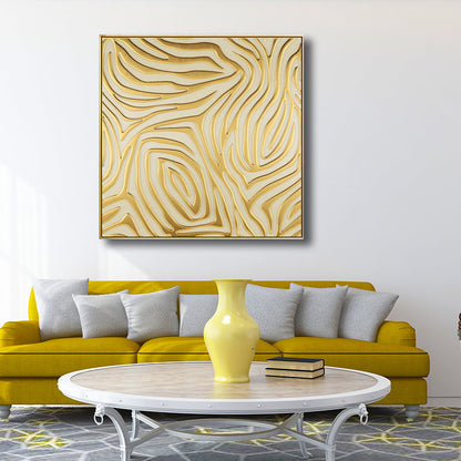 Vivolux | Moderne stijl optische illusie schilderij in bruine textuur muur print voor badkamer