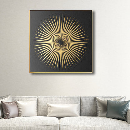 Vivolux | Moderne stijl optische illusie schilderij in bruine textuur muur print voor badkamer