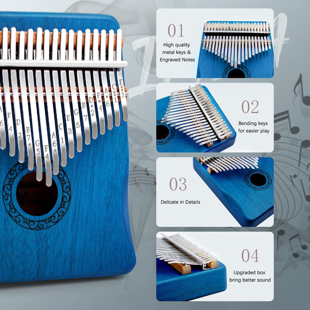 Vivolux | 17-Tasten Kalimba Daumenklavier Tragbares Holzfingerklavier Instrument