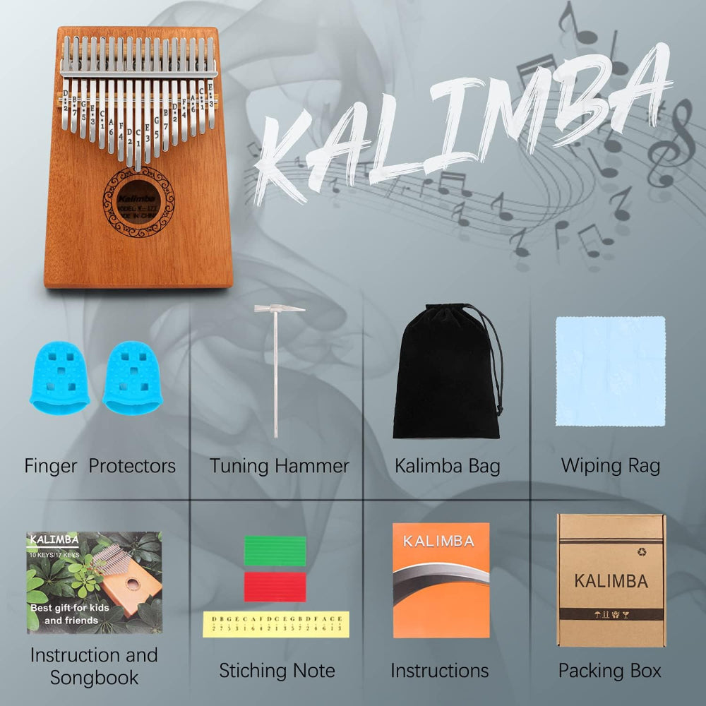 Vivolux | 17-Tasten Kalimba Daumenklavier Tragbares Holzfingerklavier Instrument