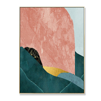 Vivolux | Nordic Abstract Mountain Print Leinwand Aqua Texturiertes Wandkunst für Wohnzimmer
