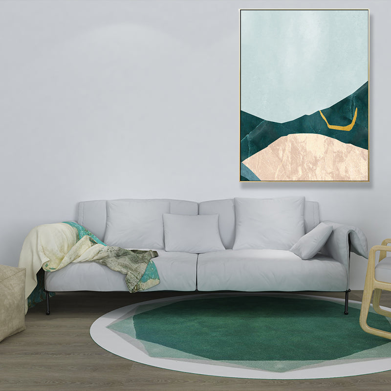 Vivolux | Nordic Abstract Mountain Print Leinwand Aqua Texturiertes Wandkunst für Wohnzimmer