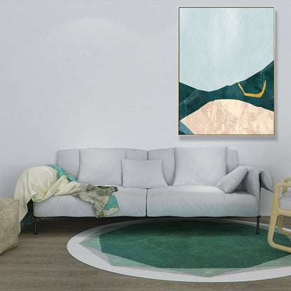 Vivolux | Nordic Abstract Mountain Print Leinwand Aqua Texturiertes Wandkunst für Wohnzimmer