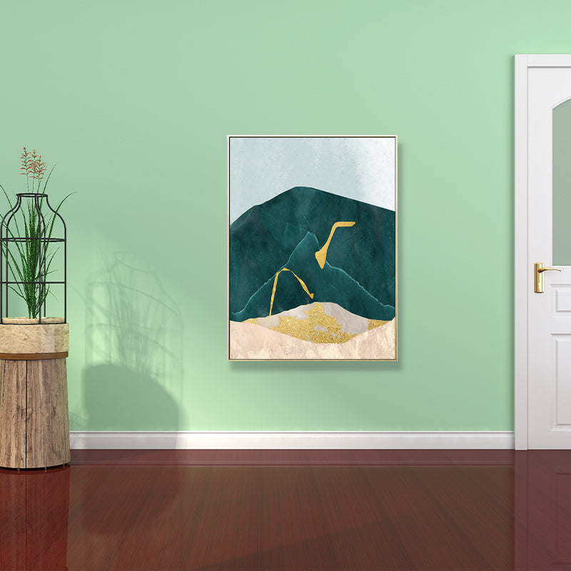 Vivolux | Nordic Abstract Mountain Print Leinwand Aqua Texturiertes Wandkunst für Wohnzimmer