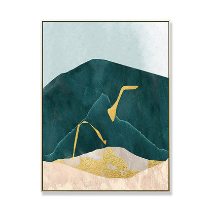 Vivolux | Nordic Abstract Mountain Print Leinwand Aqua Texturiertes Wandkunst für Wohnzimmer