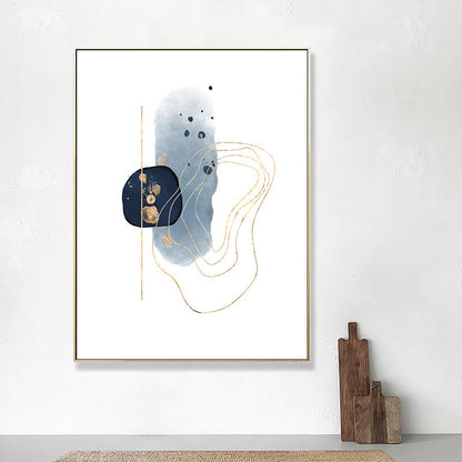 Vivolux | Nordic Watercolor Stones Zeichencanvas Blau und Weiß Abstrakte Wandkunst für Raum