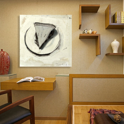 Vivolux | Leinwand Graue Wanddekoration Traditioneller Stil Kuchenstück Gemälde, Mehrere Größenoptionen