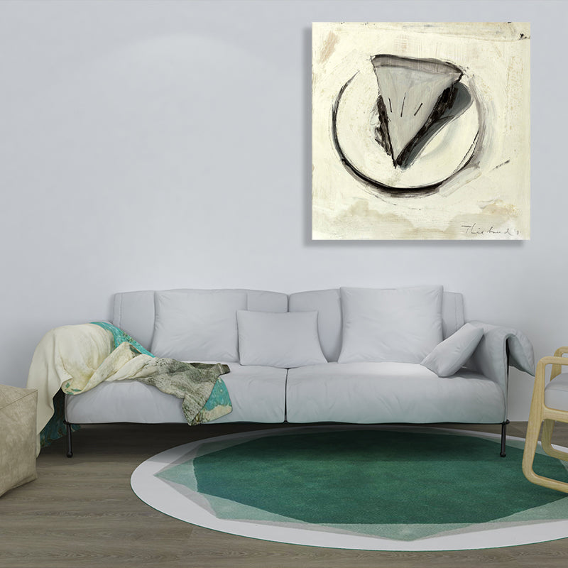 Vivolux | Leinwand Graue Wanddekoration Traditioneller Stil Kuchenstück Gemälde, Mehrere Größenoptionen