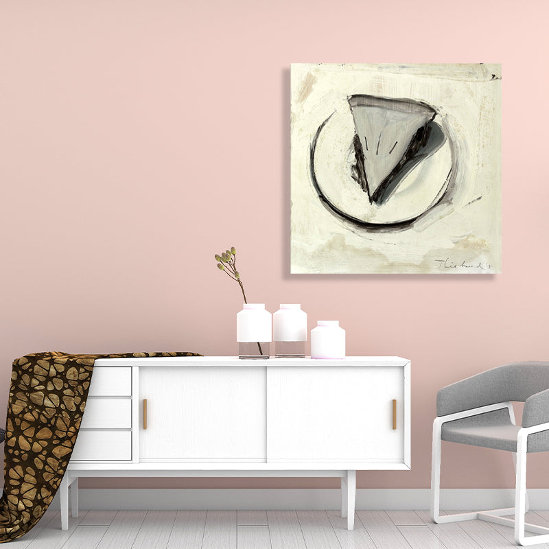 Vivolux | Leinwand Graue Wanddekoration Traditioneller Stil Kuchenstück Gemälde, Mehrere Größenoptionen