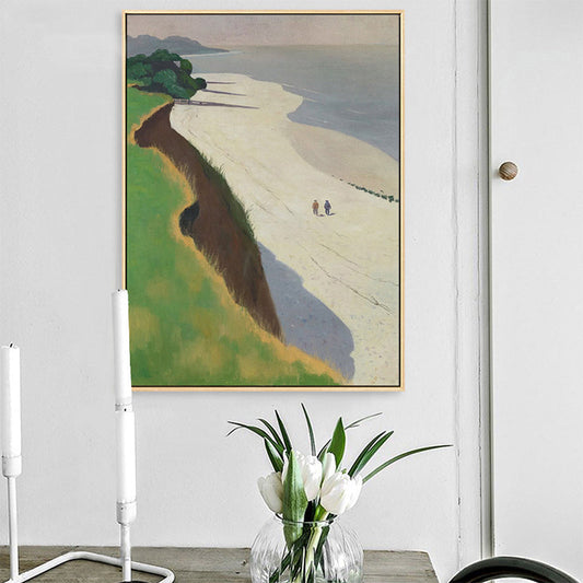 Vivolux | Seaside Scenery Art Print Wohnzimmer Eingewickelte Leinwand Grüner Texturiert, Multiple Größen