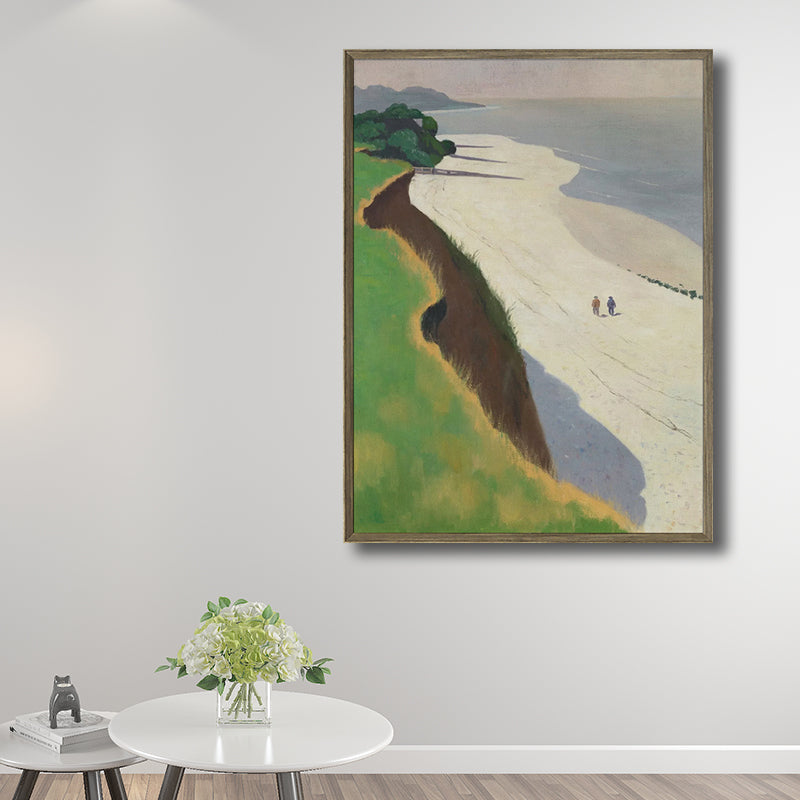 Vivolux | Seaside Scenery Art Print Wohnzimmer Eingewickelte Leinwand Grüner Texturiert, Multiple Größen
