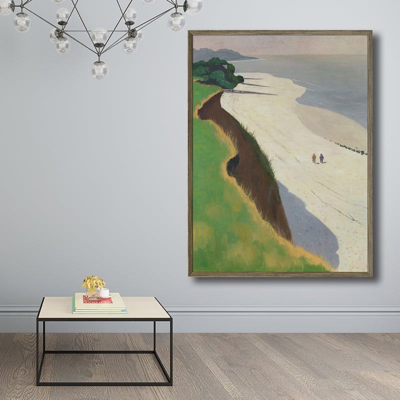 Vivolux | Seaside Scenery Art Print Wohnzimmer Eingewickelte Leinwand Grüner Texturiert, Multiple Größen